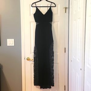 Long velvet and lace dress
